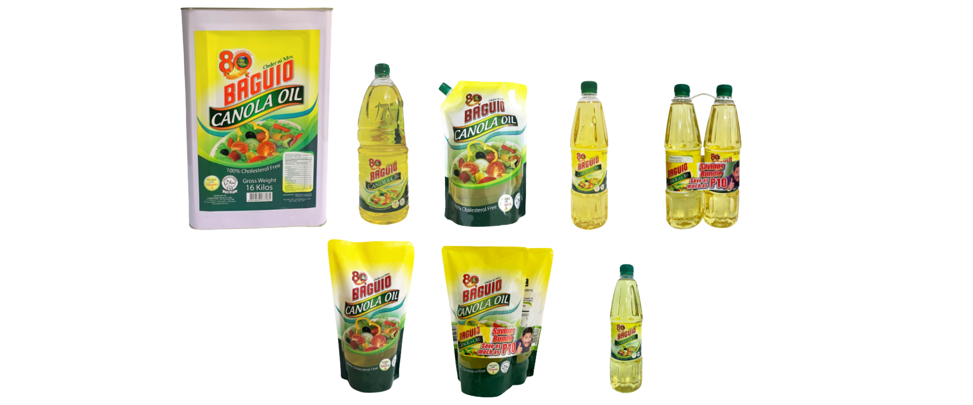Baguio Canola Oil product lineup