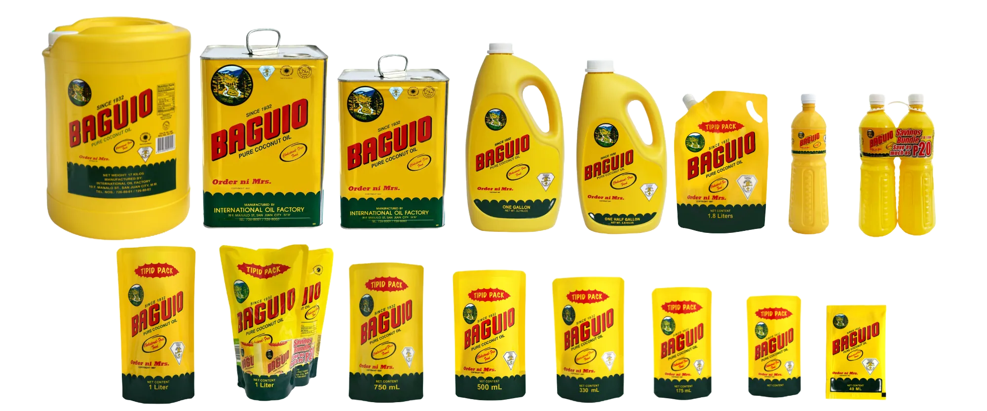 Baguio Coconut Oil product catalog
