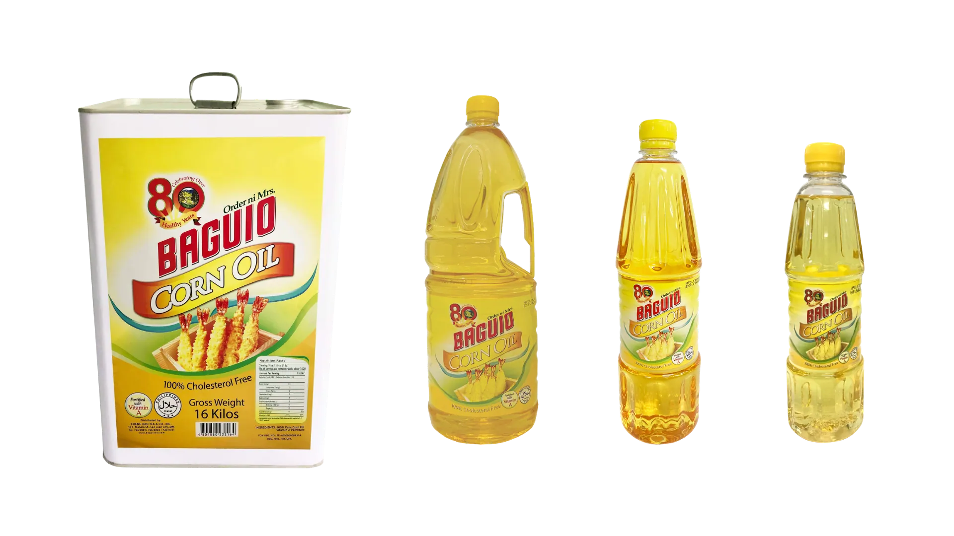 Baguio Corn Oil product lineup