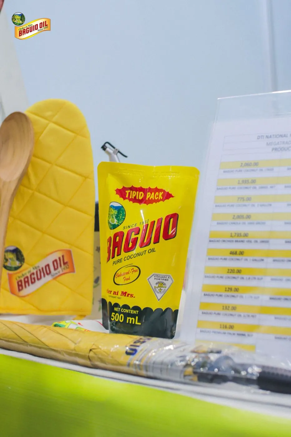 Baguio Oil pouch and cooking demo setup at DTI 2024