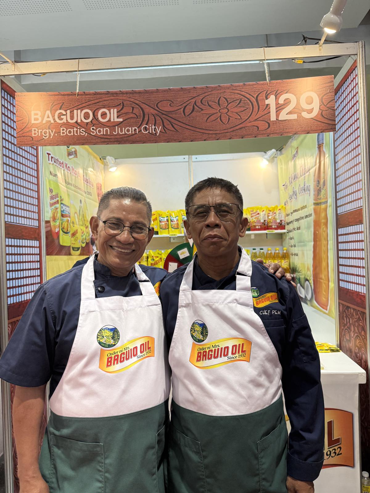 Chef Pablo at Baguio Oil DTI 2025 product display