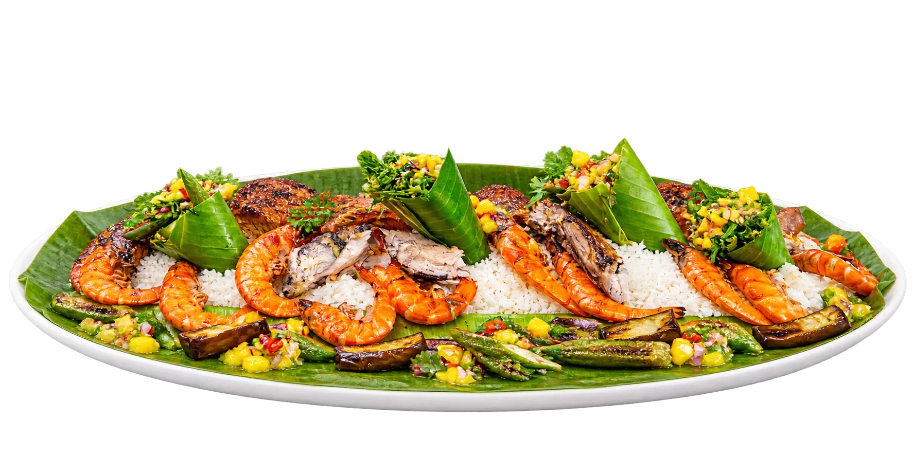 Boodle Fight with Assortment of Grilled Meats & Seafoods