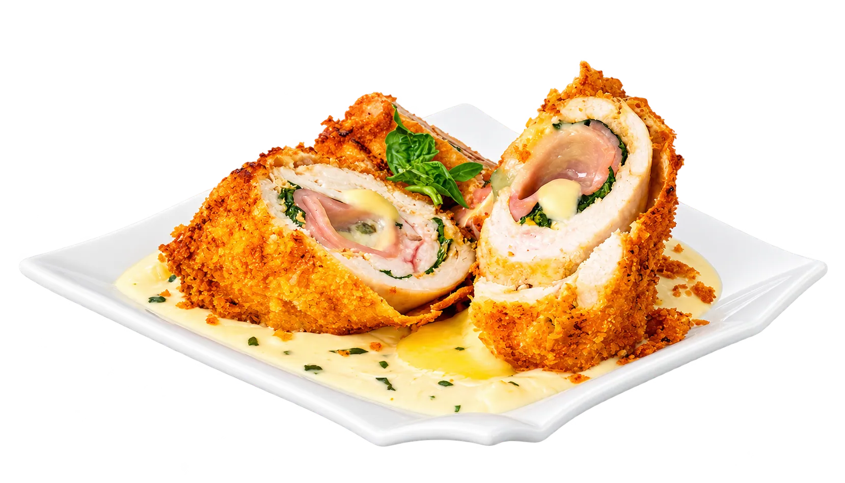 Chicken Cordon Bleu with Béchamel Creamy Sauce